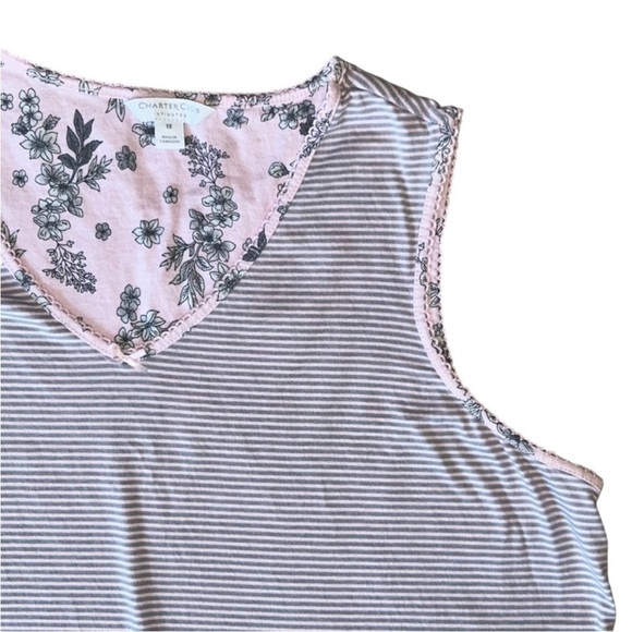 Charter Club Striped Sleep Nightgown 🩶🩶 1X - Picture 2 of 4